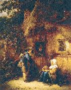 Ostade, Isaack Jansz. van Traveller at a Cottage Door oil painting picture wholesale